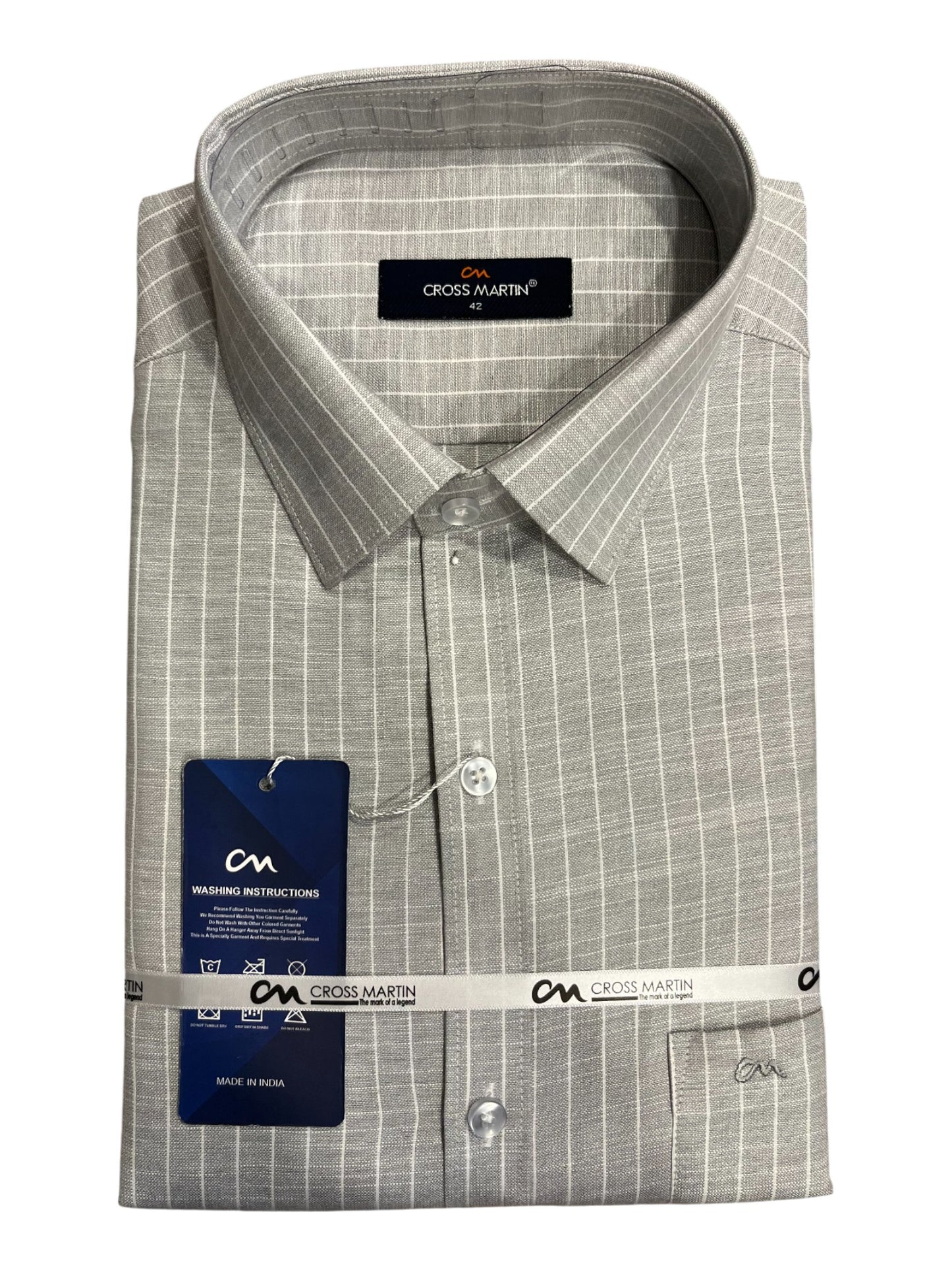 Southloom Pure Cotton Gray Lines Shirt(XL FS)