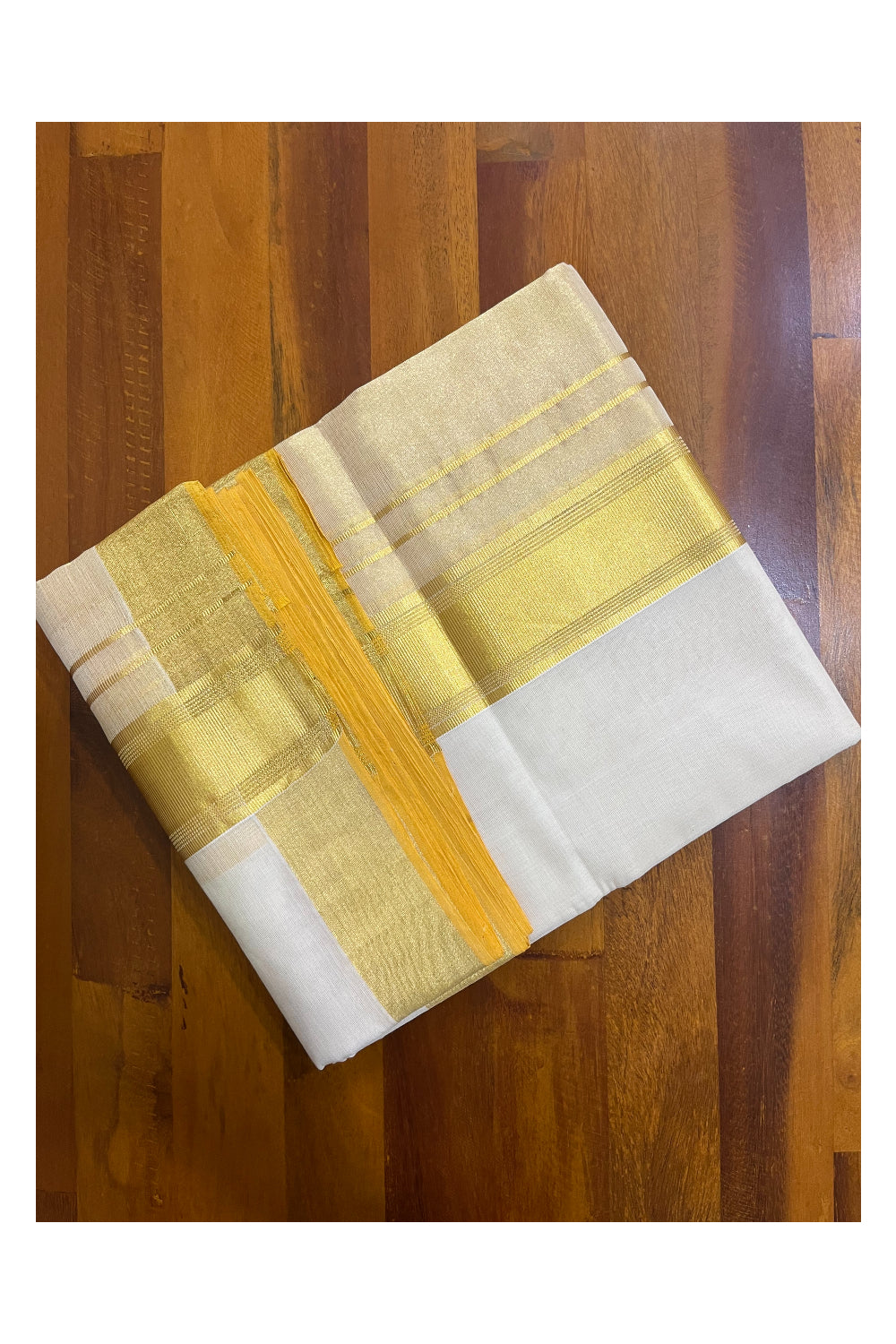 Southloom Premium Balaramapuram Handloom Wedding Kasavu Mundu (South Indian Kerala Dhoti)