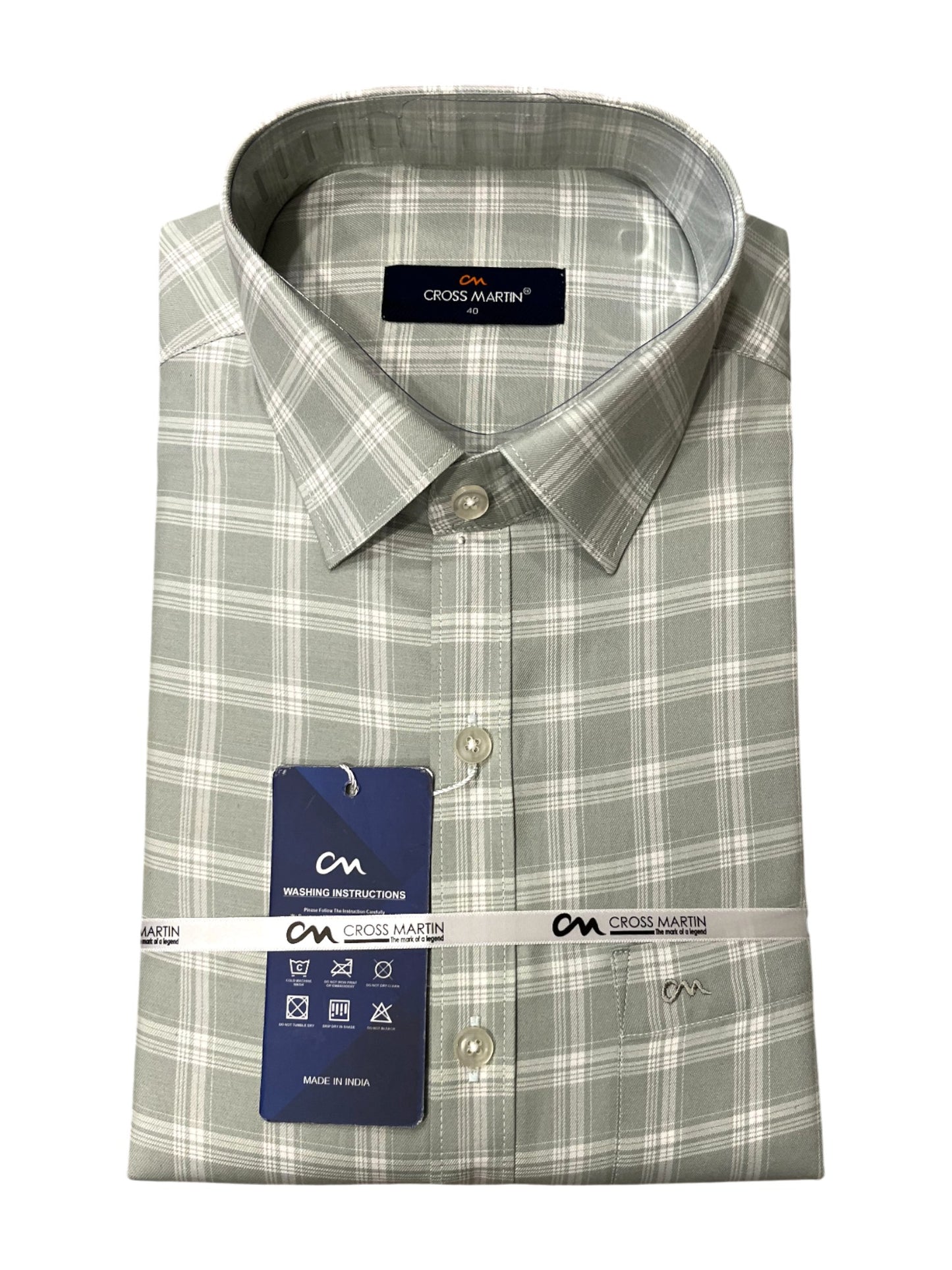 Southloom Pure Cotton Gray Cheack Shirt (40 FS)