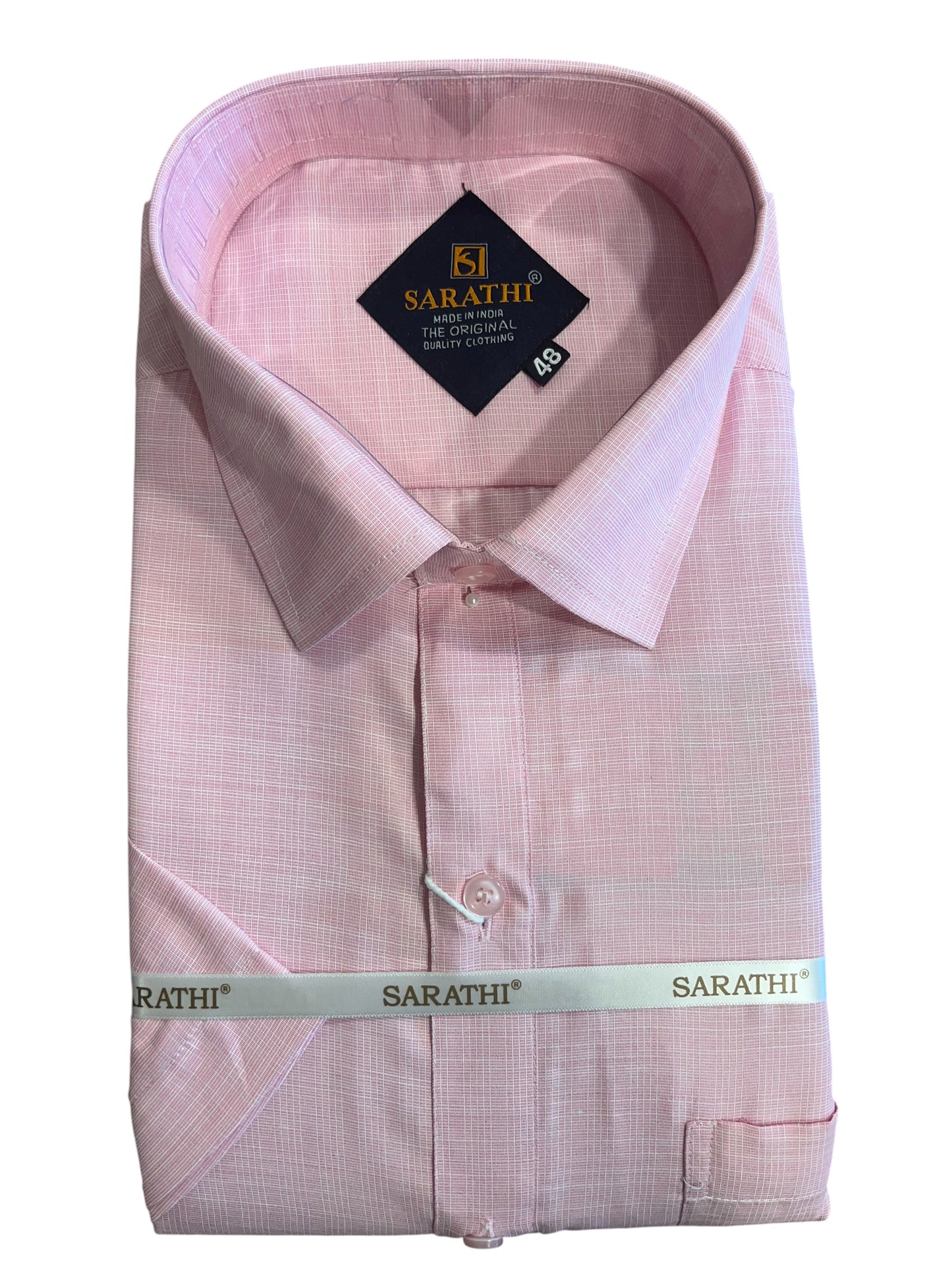Pure Cotton  Pink  Plain Shirt (48HS)