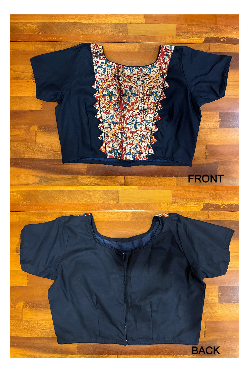 Southloom Navy Blue Kalamkari Work Ready Made Blouse