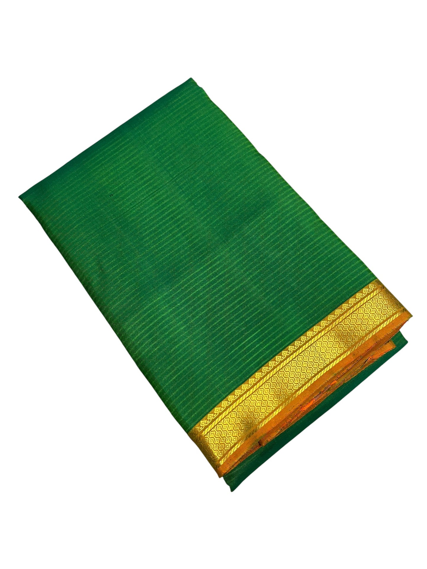 Southloom Pure Handloom Bridal Kanchipuram Silk Saree with Korvai Work (Green)
