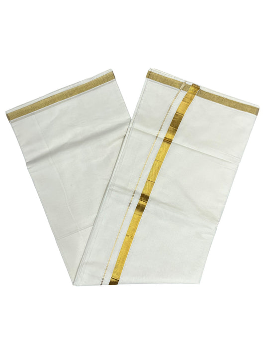 Southloom Pure Cotton Kerala Saree with 1 inch Gold Kasavu Border