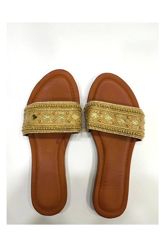 Southloom Jaipur Handmade Embroidered Flat Sandals