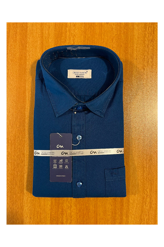 Pure Cotton Blue Solid Shirt (46 FS)