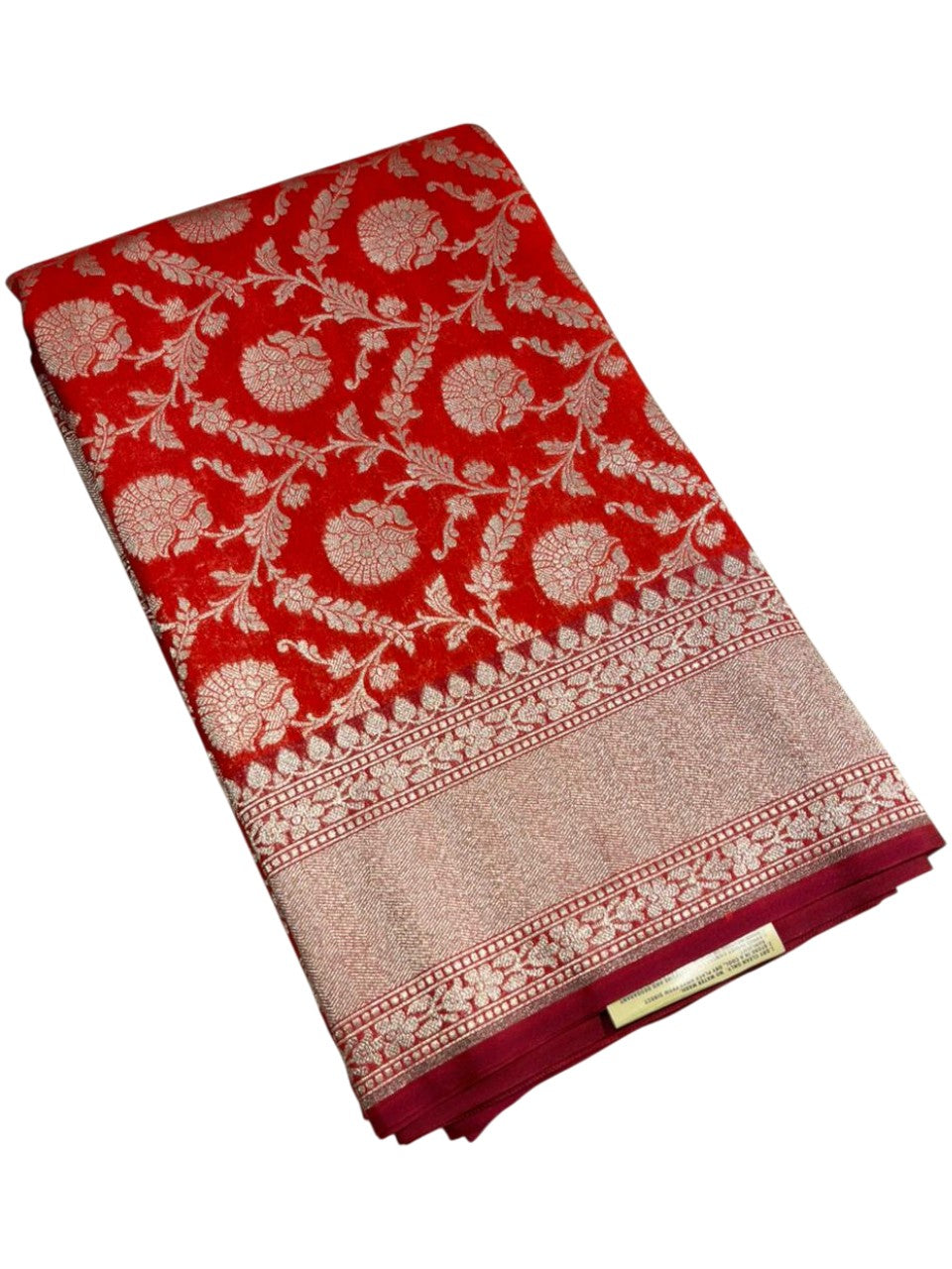Southloom Pure Banarasi Silk Saree with Woven Work on Body and Borders (Red And Magenta)