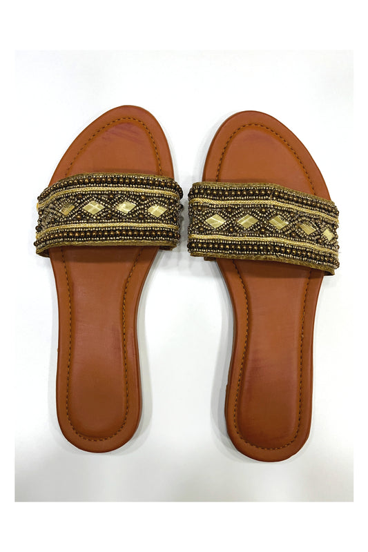 Southloom Jaipur Handmade Embroidered Flat Sandals