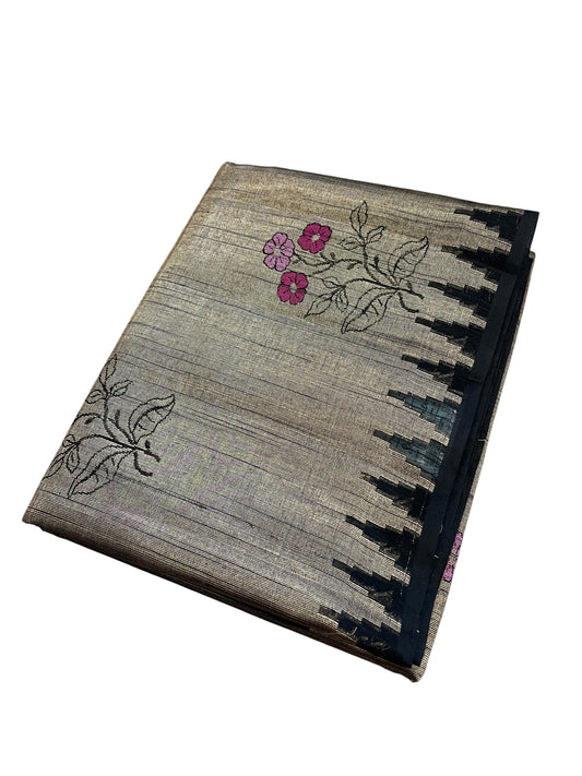 Southloom Banarasi Silk Saree with Woven Work on Body and Borders (Beige)