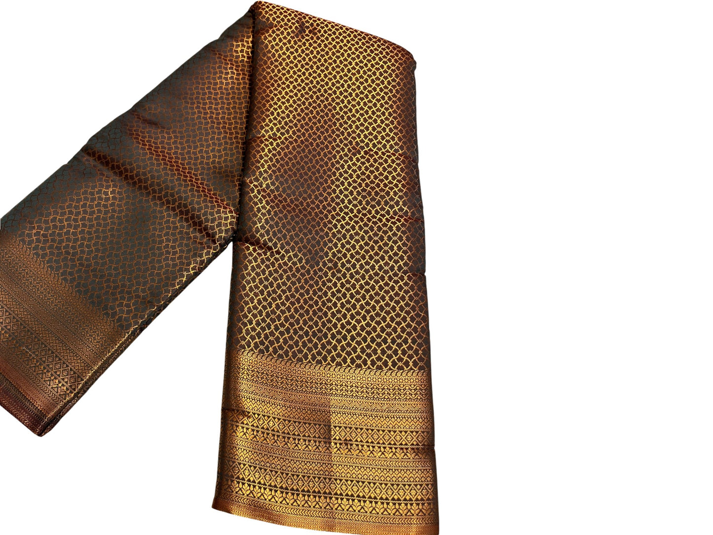 Southloom Brocade Silk Bridal Saree WIth Woven Borders And Blouse Piece