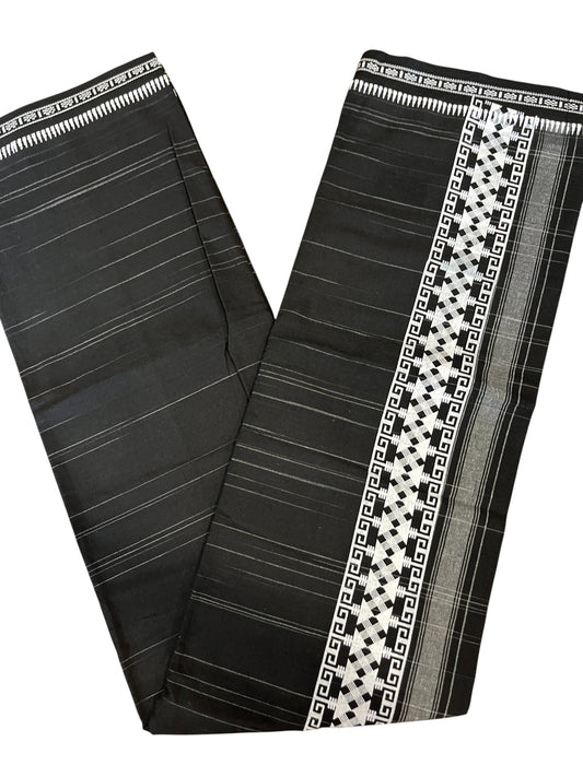 Southloom Black Printed Single Mundu / Otta Mundu / Lungi (South Indian Kerala Dhoti)