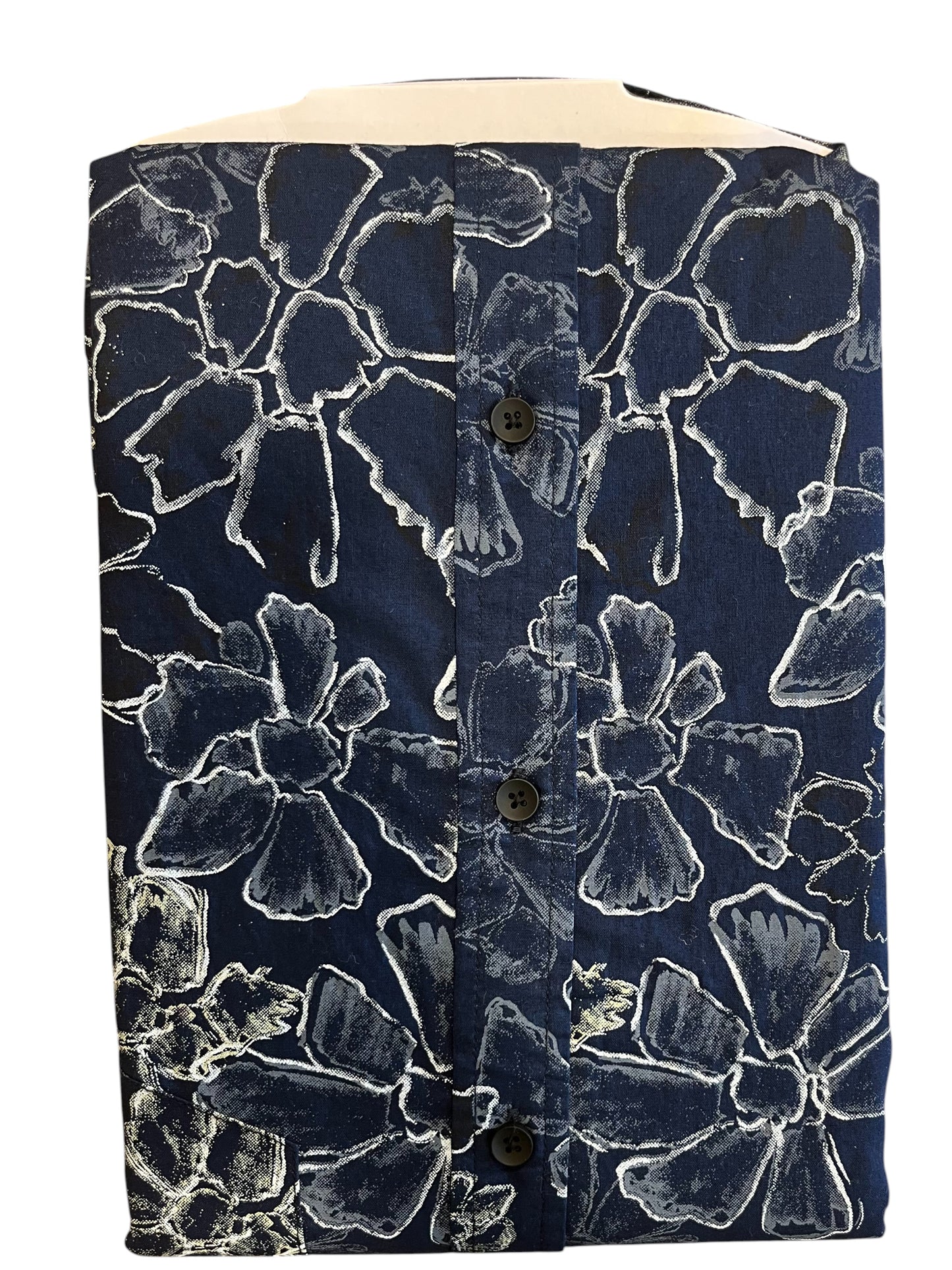 Pure Cotton Shirt with Blue Prints (XL FS)