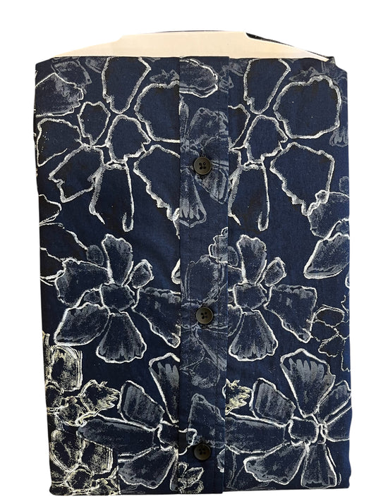 Pure Cotton Shirt with Blue Prints (XL FS)