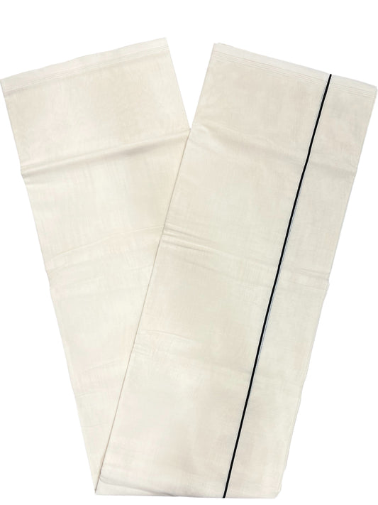 Southloom Pure Cotton Mundu With Black Eerkkil Kara (South Indian Kerala Dhoti)