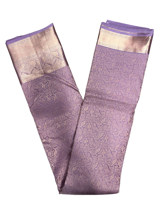 Southloom Pure Handloom Bridal Kanchipuram Silk Saree with Korvai Work (Lavendar)