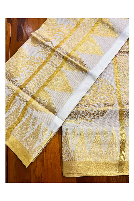 Pure Cotton Kerala Kasavu Heavy Woven Design Saree (Vishu 2024 Collection)