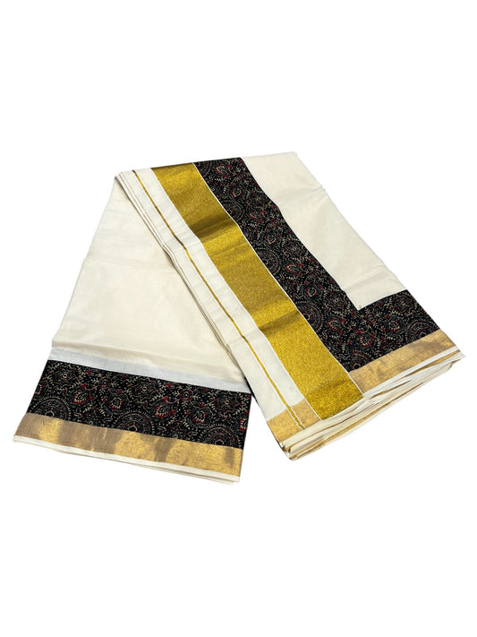 Southloom Cotton Kerala  Saree with Ajrakh Printed