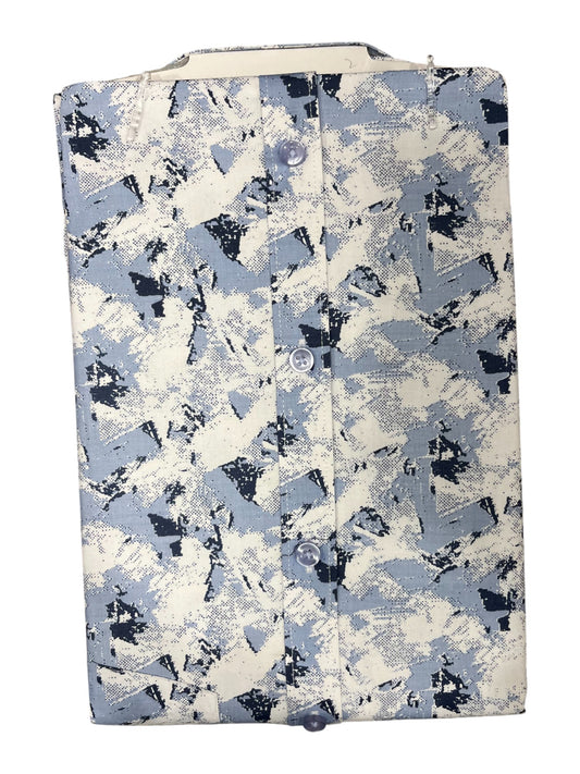 Southloom Pure Cotton Blue Printed Shirt (38 HS)