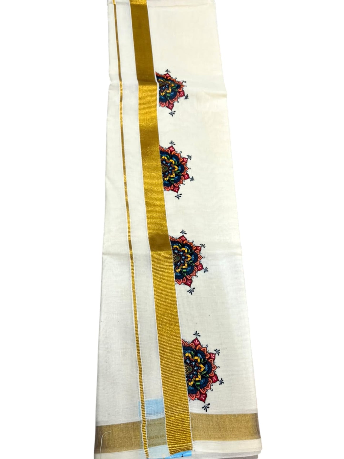 Southloom Cotton Kasavu Printed Kids's Velcro Mundu SLK