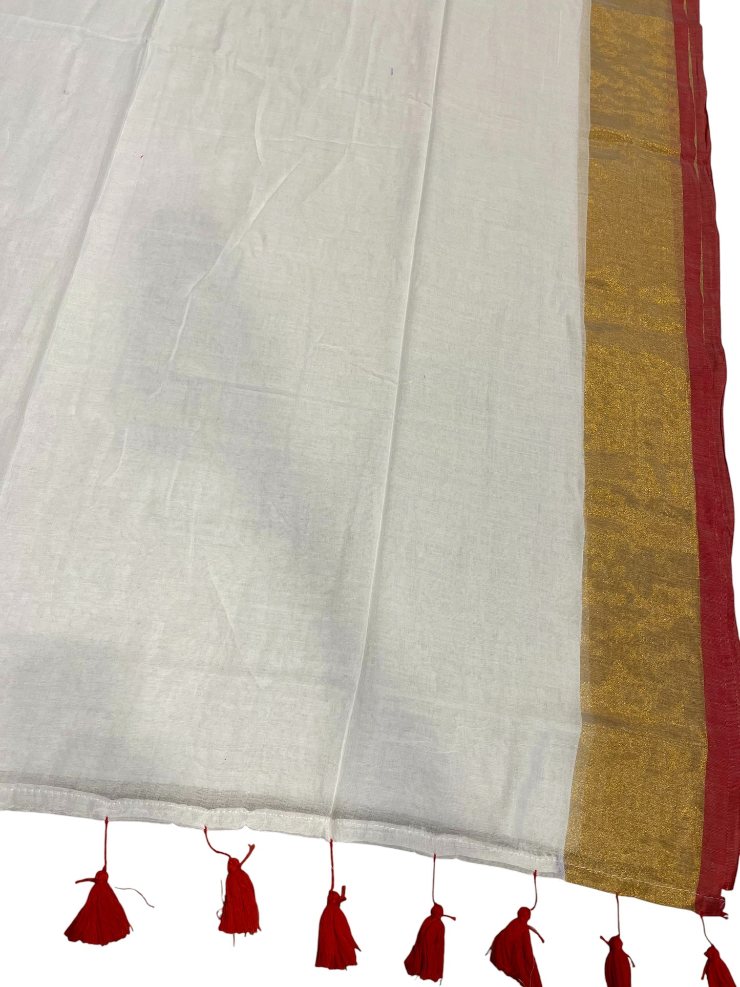 Southloom Mul Cotton 120 x 120 Soft Fabric Saree in Red Colour
