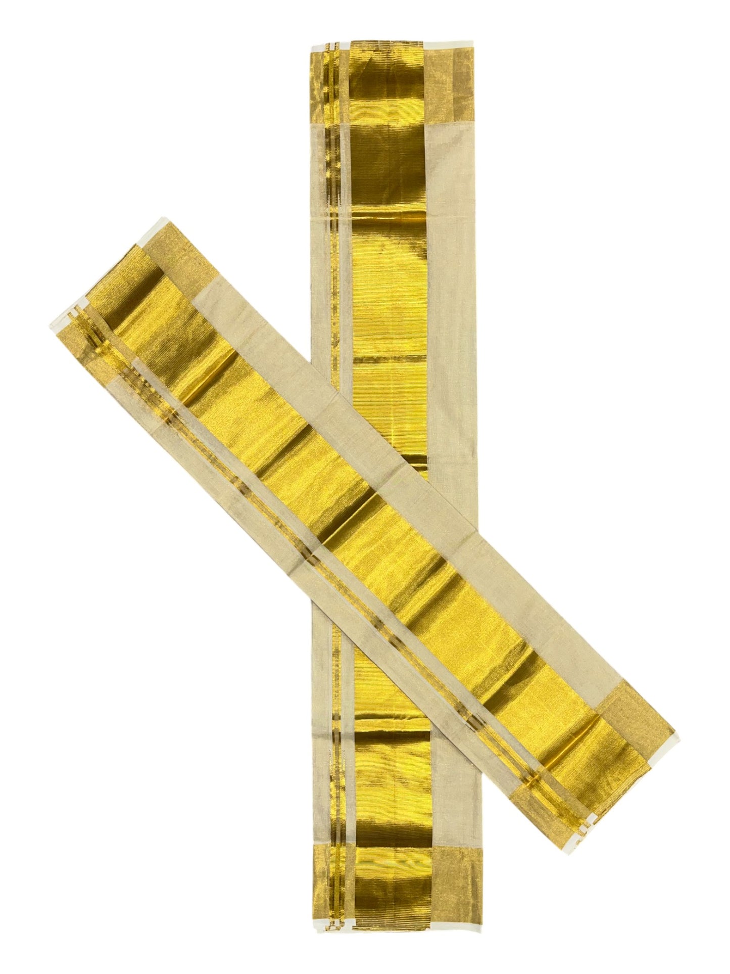 Southloom Premium Handloom Set Mundu with Kasavu and Golden Border (2.80 Mtr)