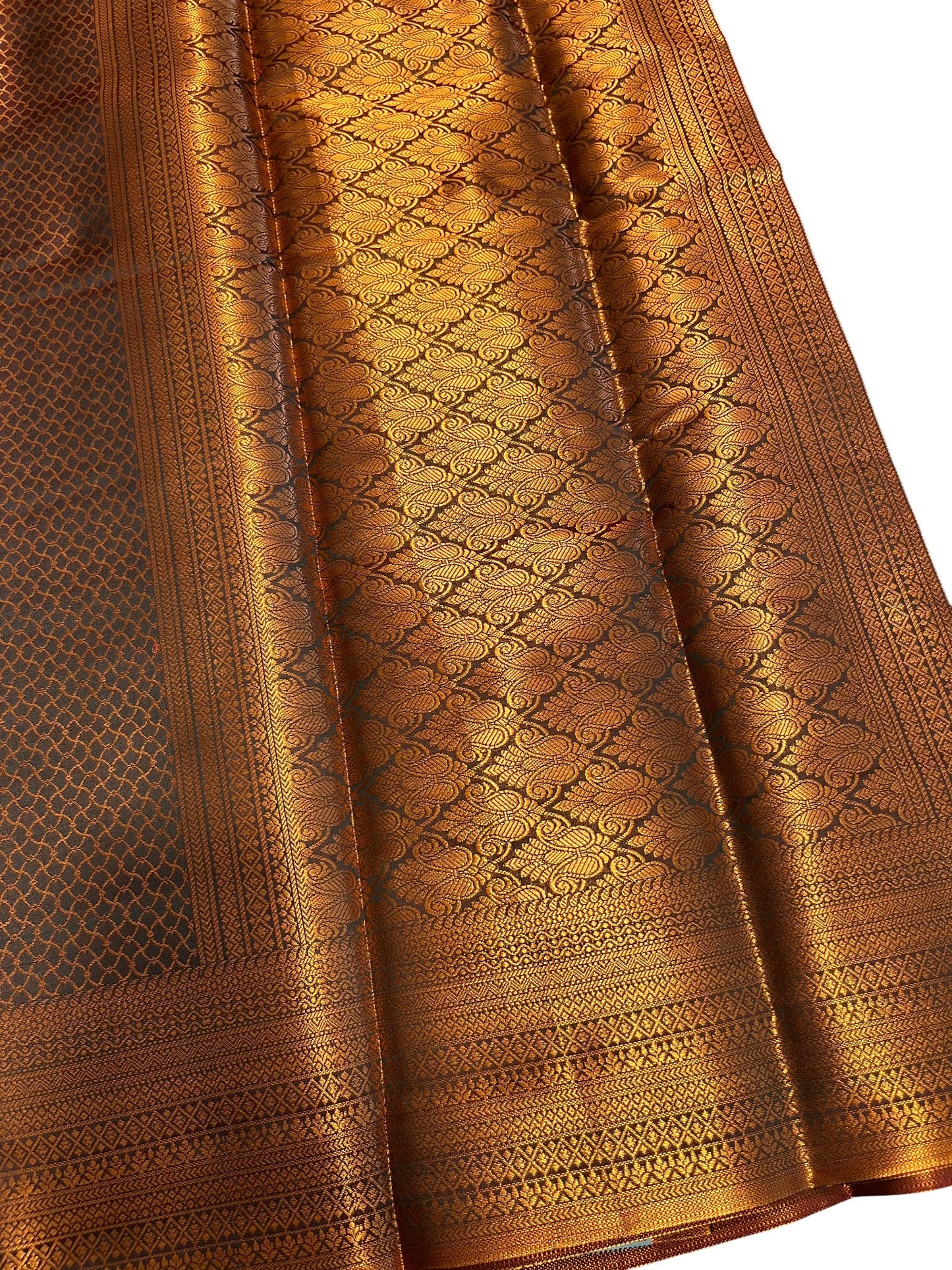 Southloom Brocade Silk Bridal Saree WIth Woven Borders And Blouse Piece