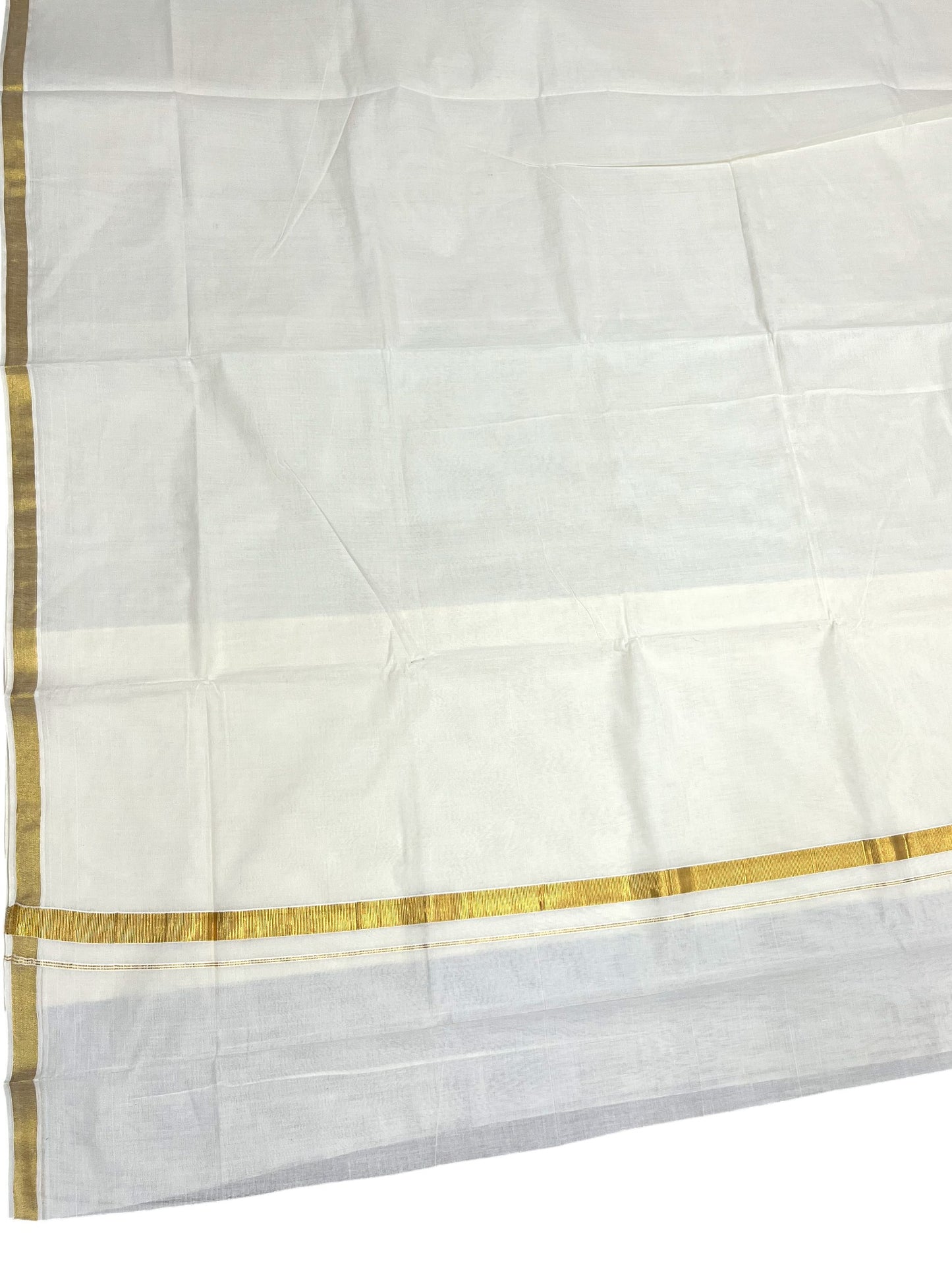 Southloom Pure Cotton Kerala Saree with 1 inch Gold Kasavu Border