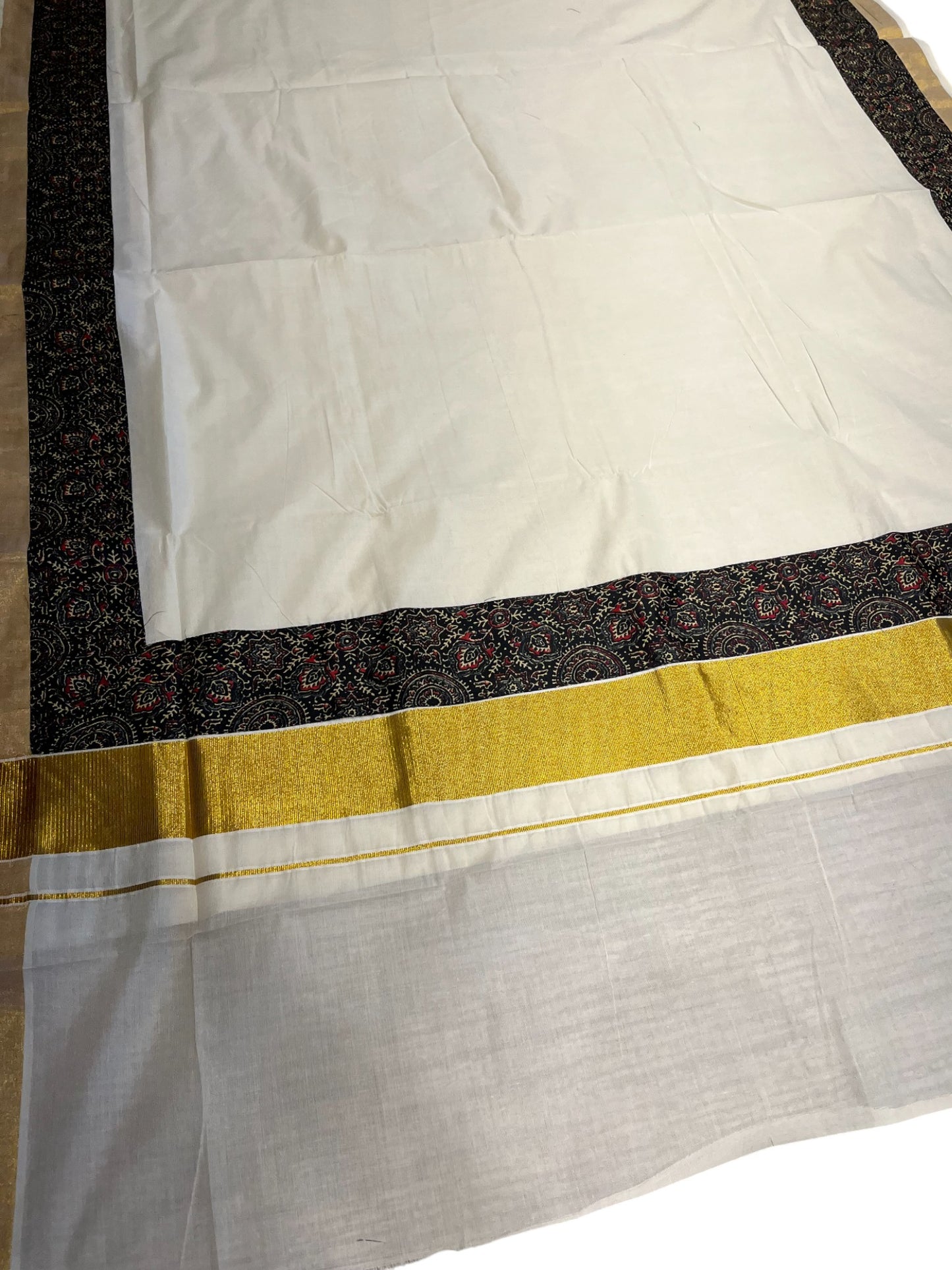 Southloom Cotton Kerala  Saree with Ajrakh Printed