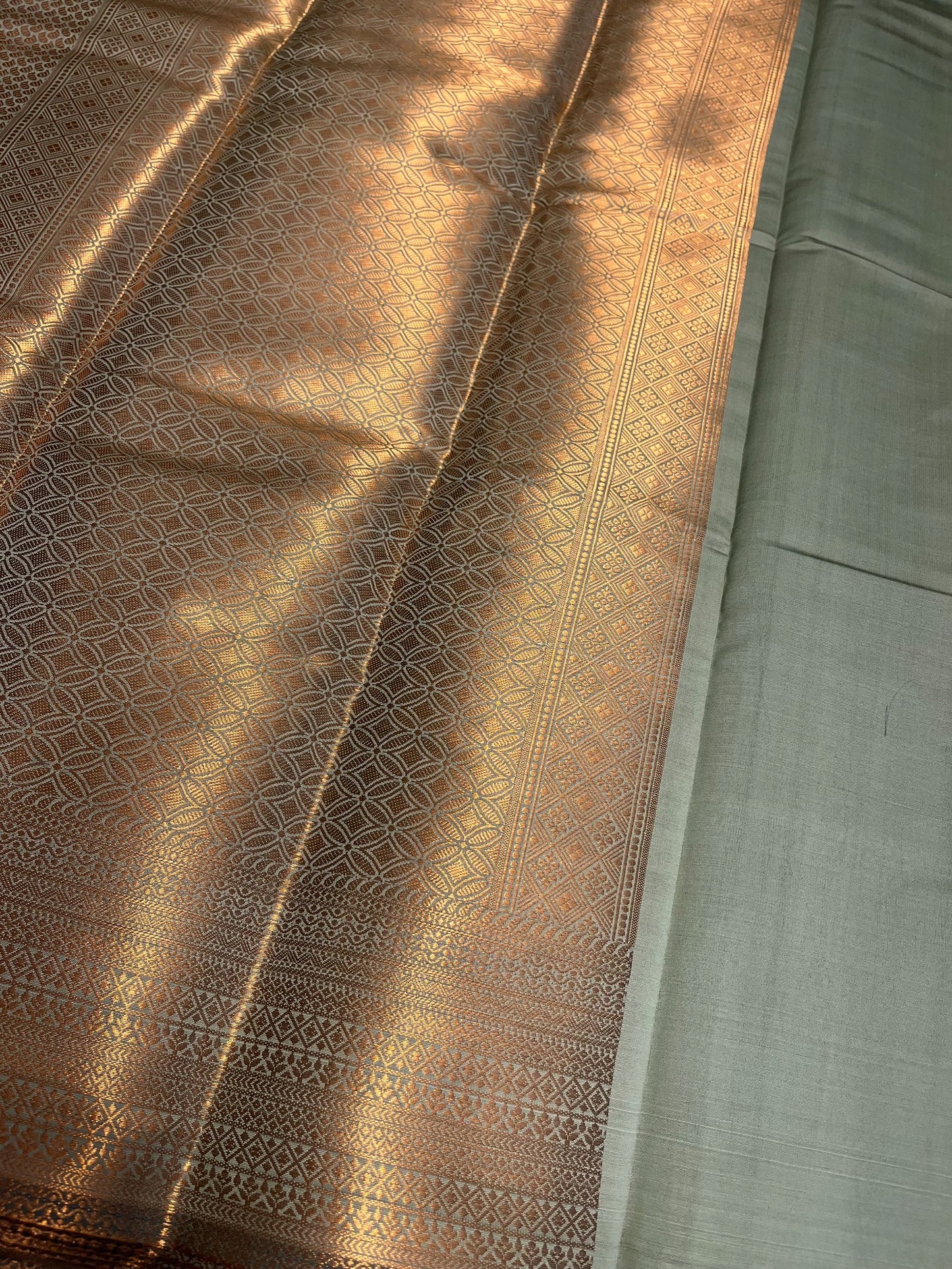 Southloom Premium Semi Silk Zari Work Brocade Saree in Bridal Grey with Matching Pallu