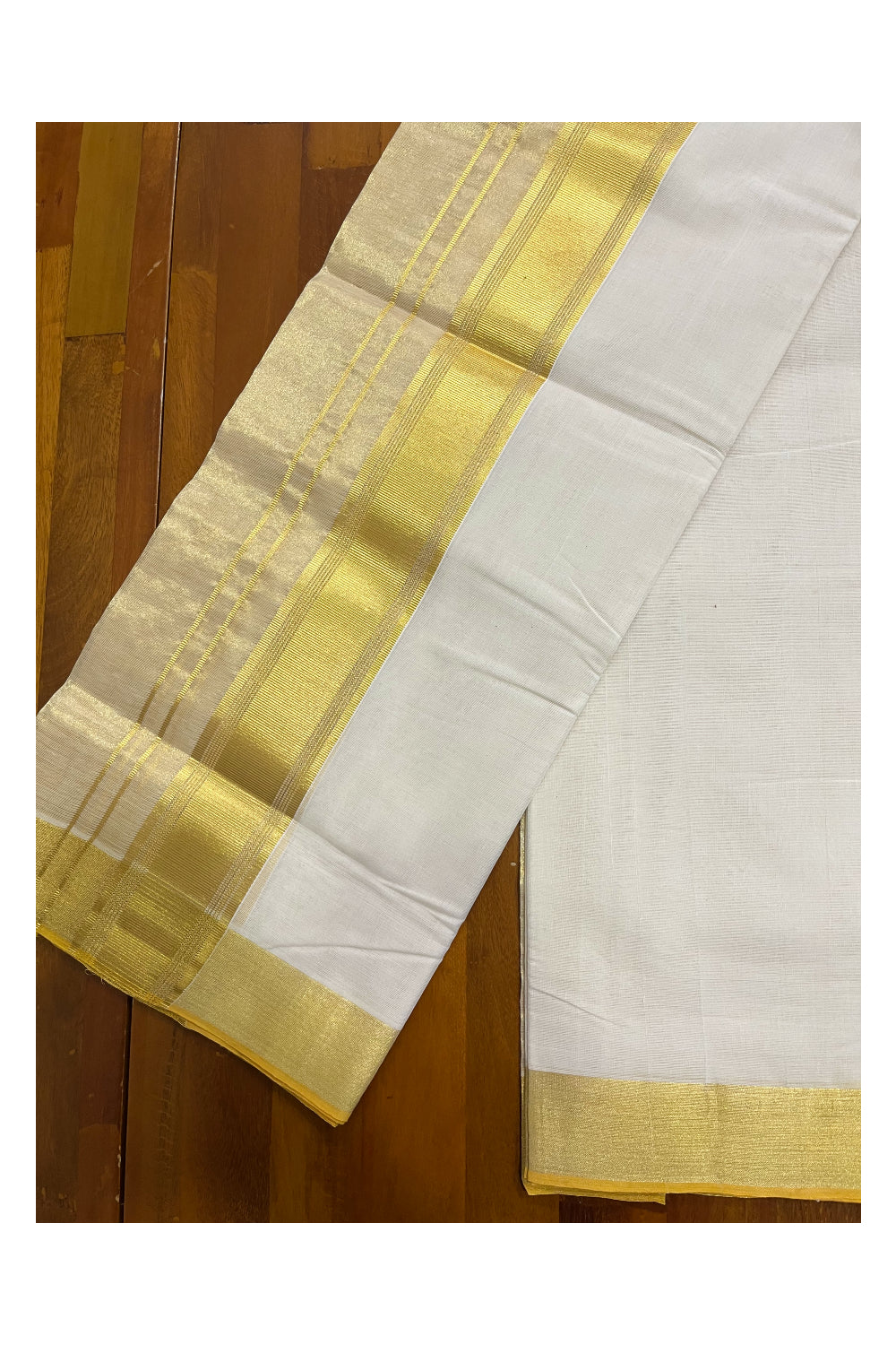 Southloom Premium Balaramapuram Handloom Wedding Kasavu Mundu (South Indian Kerala Dhoti)