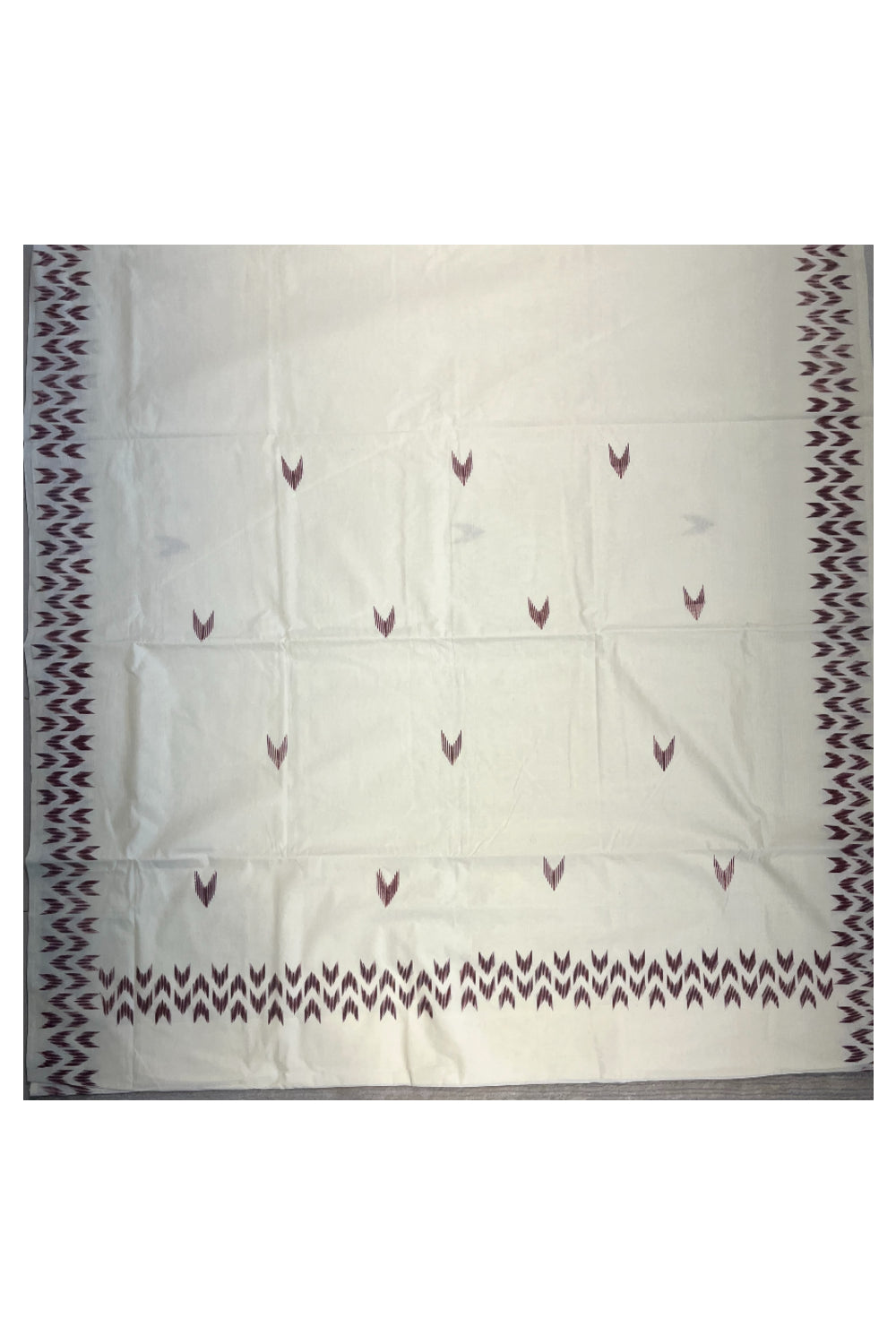 Southloom Ikat Design Purple Printed Saree with Blouse Piece