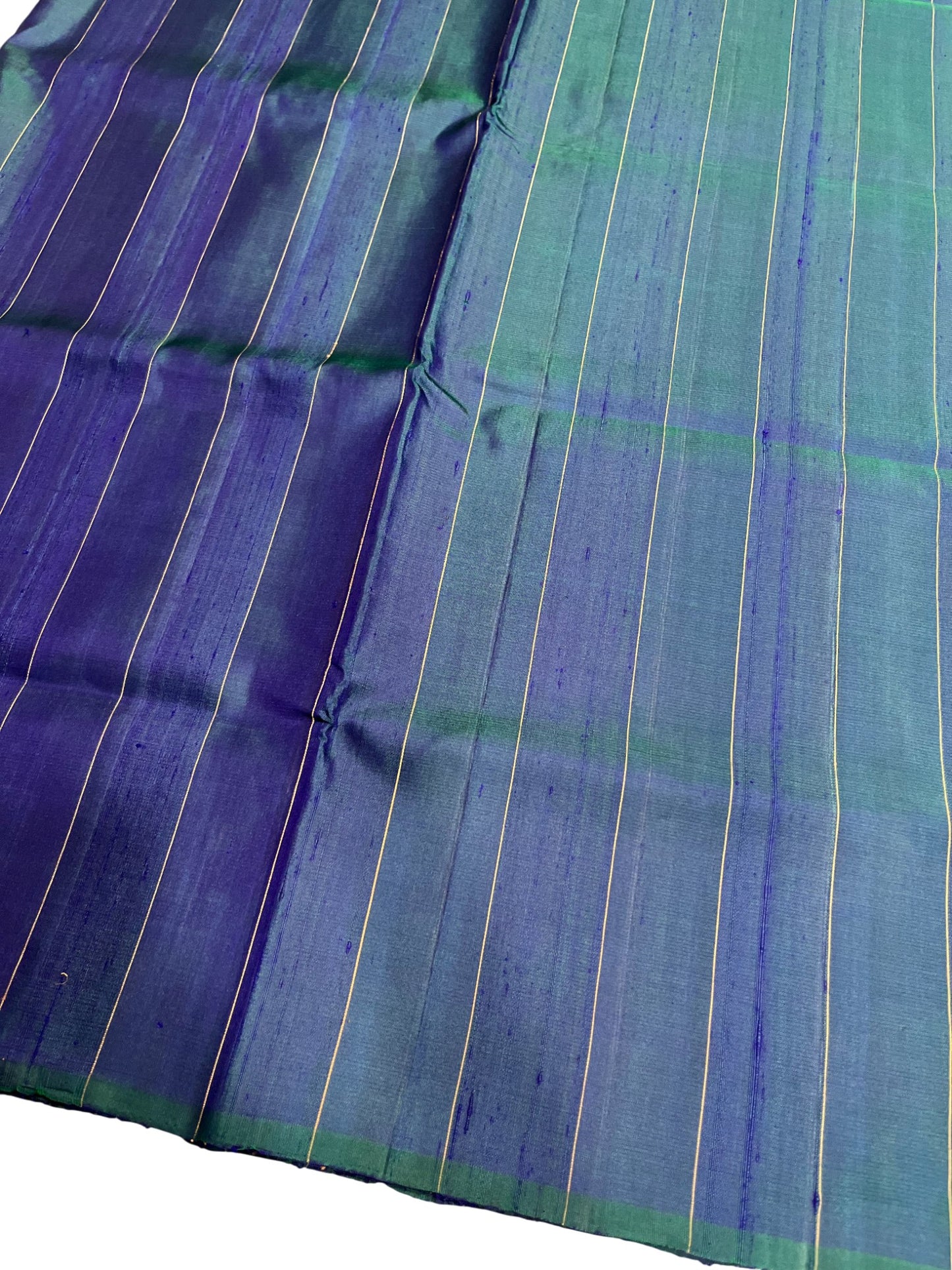 Southloom Pure Handloom Bridal Kanchipuram Silk Saree with Korvai Work (Blue & Grey)