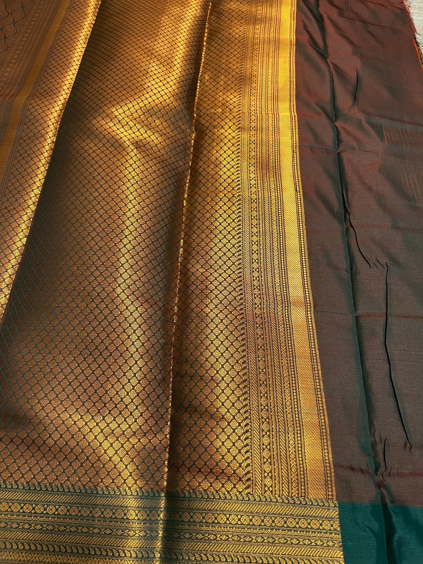 Southloom Premium Semi Silk Zari Work Brocade Saree in Bridal Green with Matching Pallu