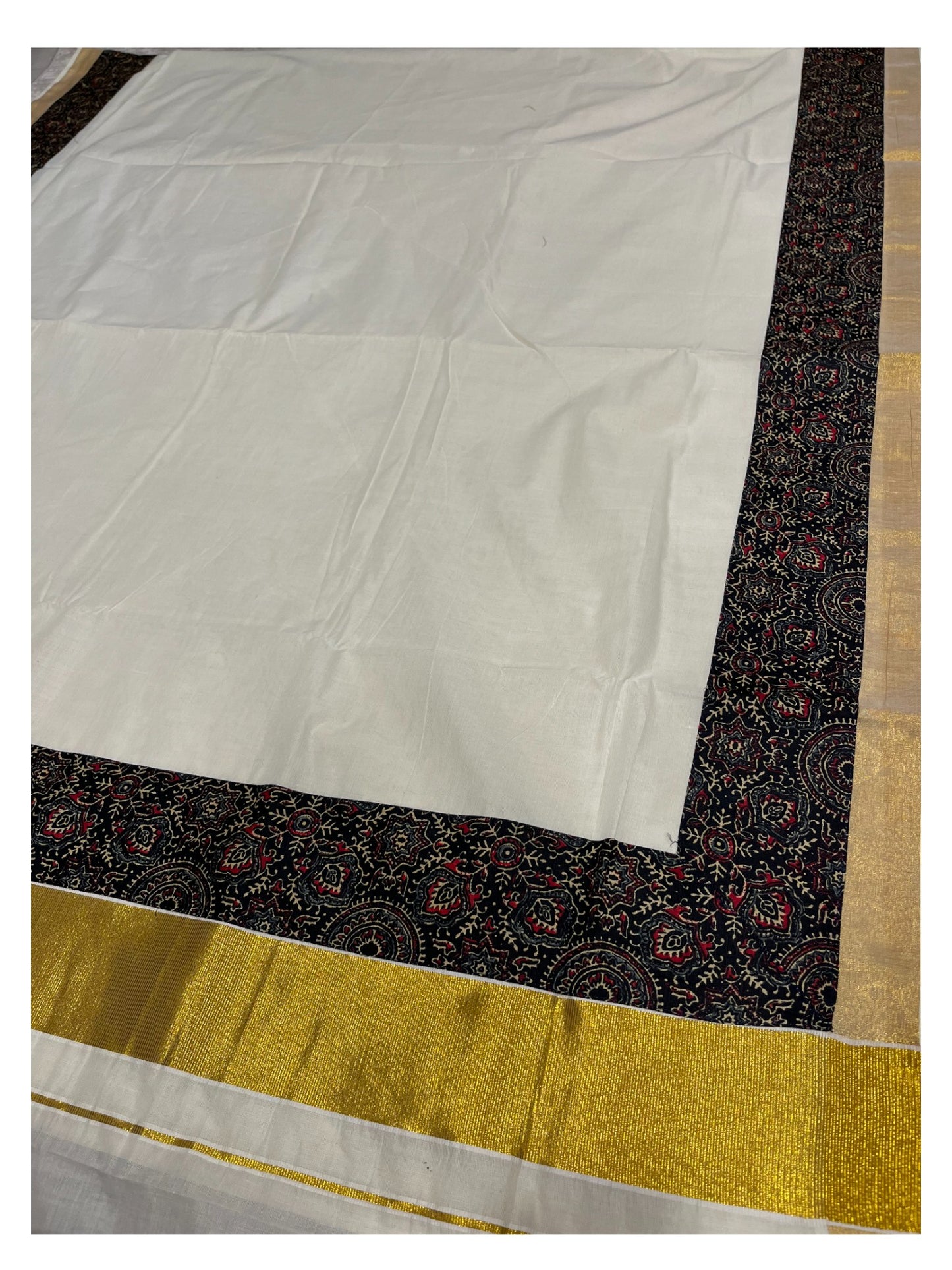 Southloom Cotton Kerala  Saree with Ajrakh Printed