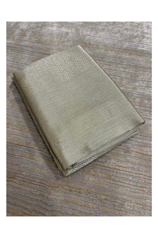 Southloom Banarasi Silver Zari Brocade Work Silk Saree in Beige Pastel Shade