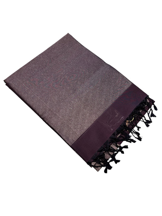 Southloom Pure Handloom Bridal Kanchipuram Silk Saree with Korvai Work (Purple)