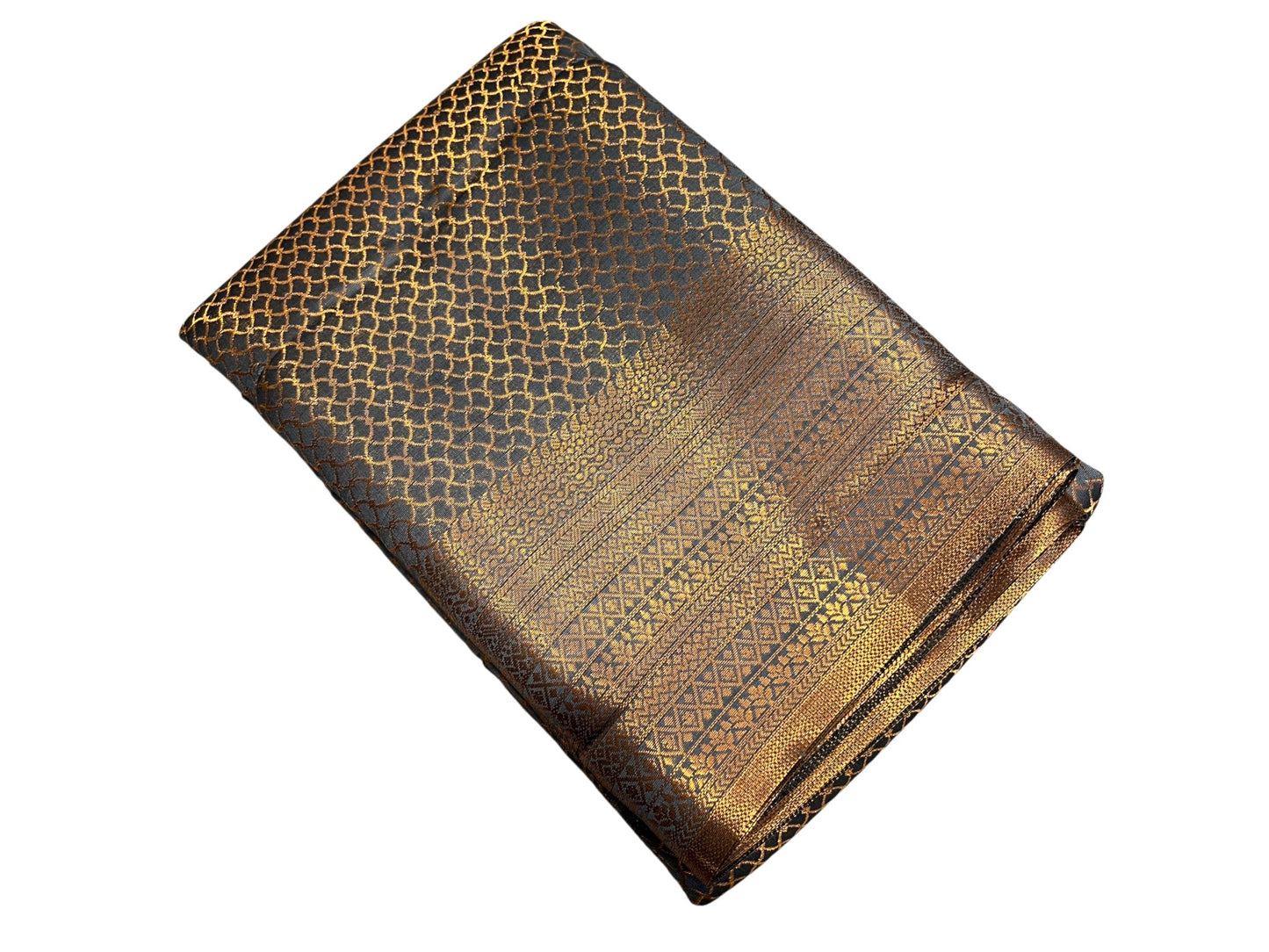 Southloom Brocade Silk Bridal Saree WIth Woven Borders And Blouse Piece