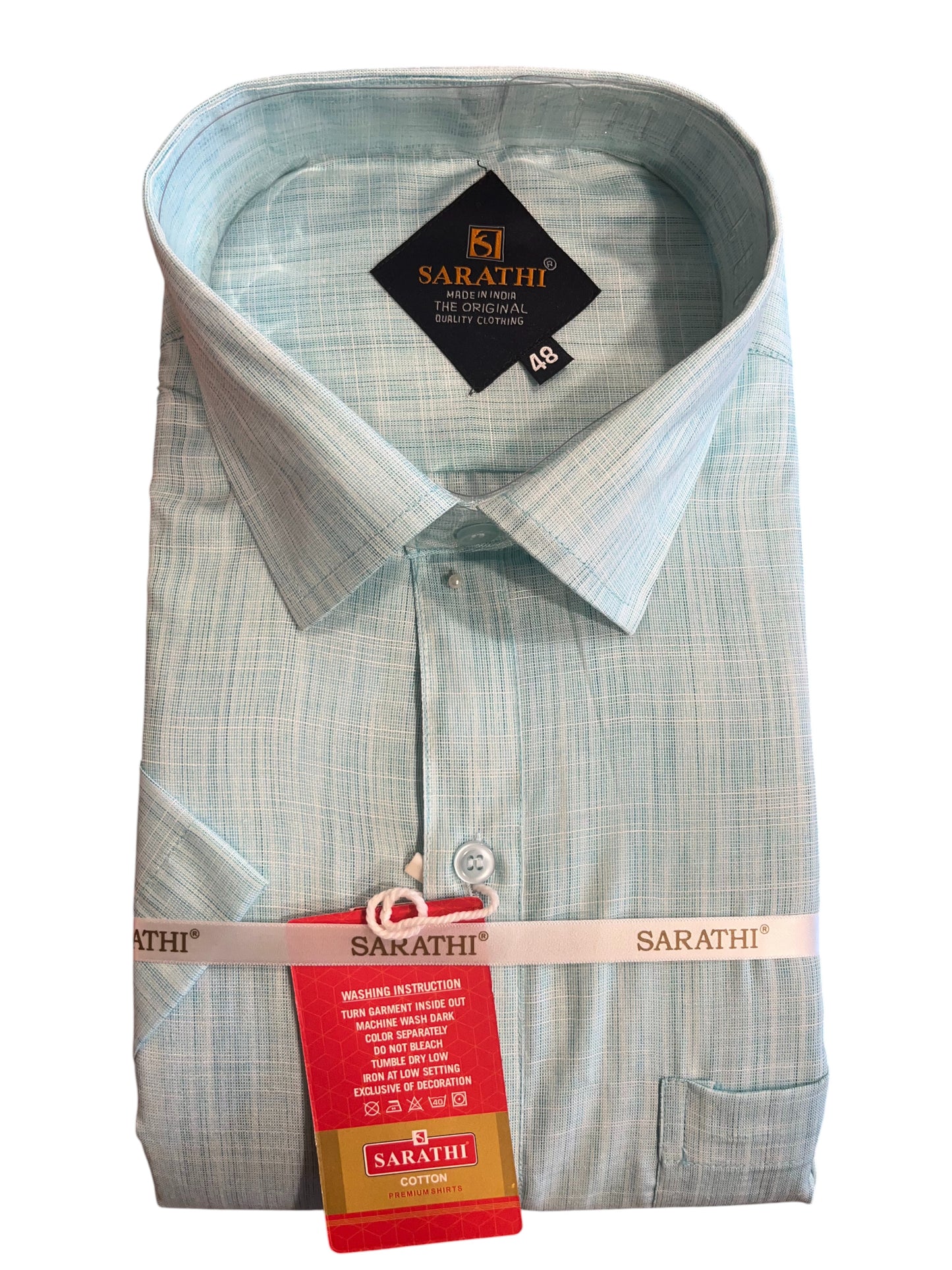 Pure Cotton Green  Plain Shirt (48HS)