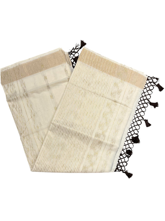 Southloom Kerala Cotton Kasavu Saree with Golden Thread Work