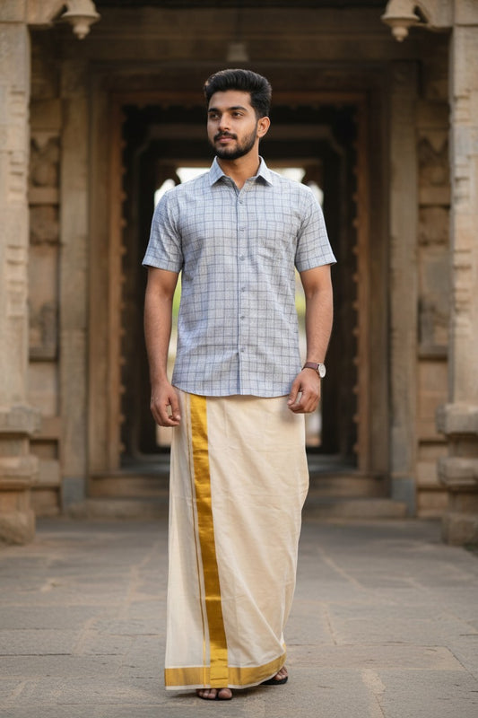 Southloom Pure Cotton Blue check Shirt SLSHIRT 42HS
