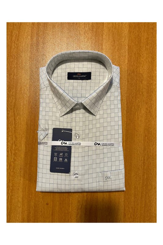 Pure Cotton White Check Shirt (42 HS)