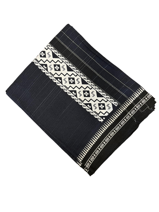 Southloom Blue Printed Single Mundu / Otta Mundu / Lungi (South Indian Kerala Dhoti)