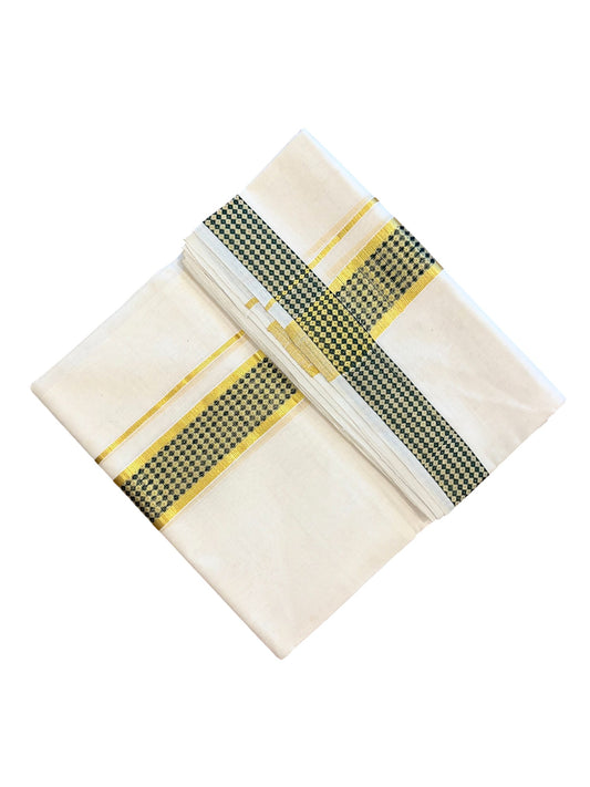 Southloom Premium Handloom Cotton Kasavu Double Mundu