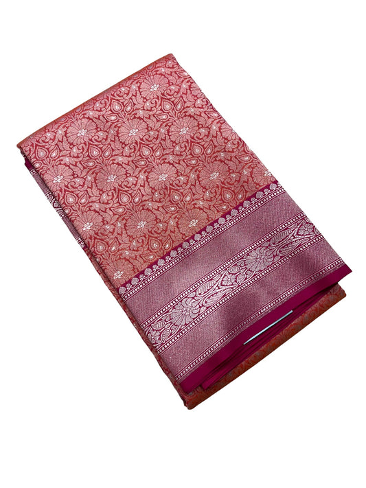 Southloom Pure Banarasi Silk Saree with Woven Work on Body and Borders