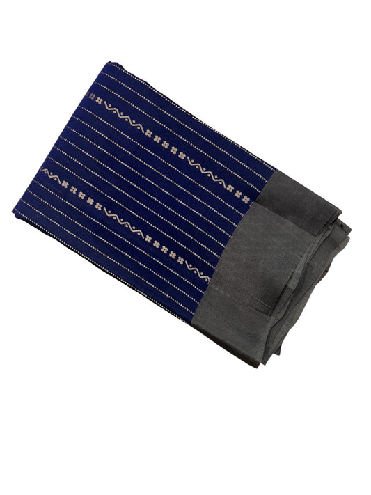 Southloom Pure Handloom Bridal Kanchipuram Silk Saree with Korvai Work(Blue&Gray)