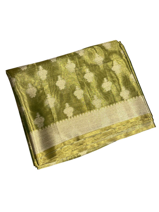Southloom Semi Banarasi Katan Tissue Saree with Woven Work on Body and Borders