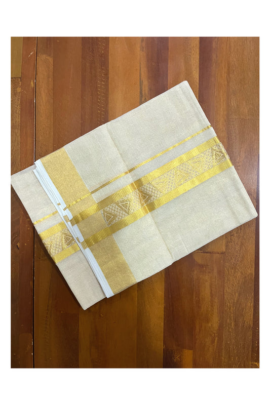 Southloom Premium Handloom Tissue Mundu with Kasavu Woven Border (Onam Mundu 2023)