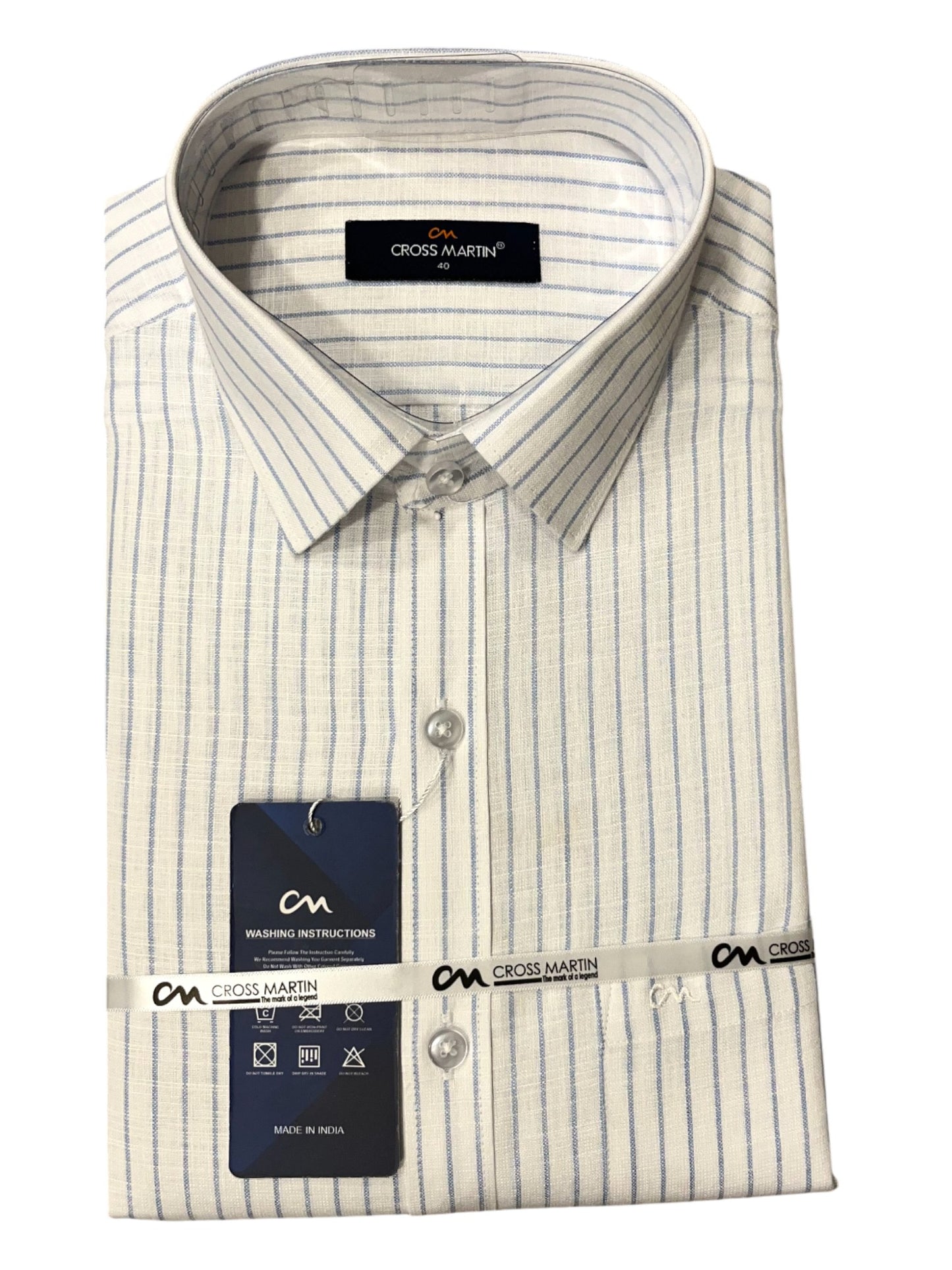 Southloom Pure Cotton Blue Lines Shirt (40 FS)