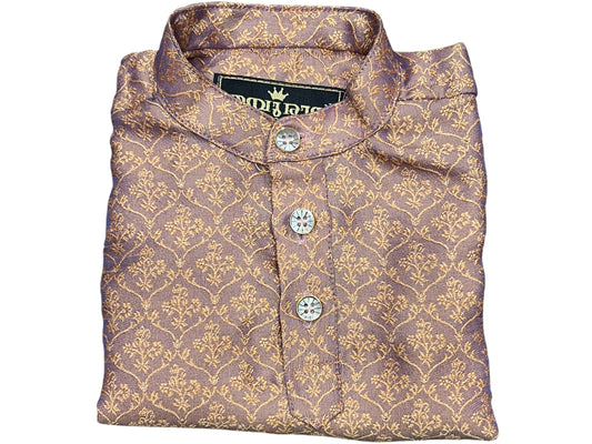 Southloom Semi Silk Short Kurta for Kids in Onion Pink Colour