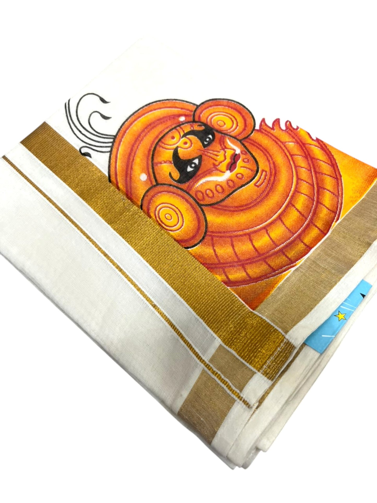 Southloom Cotton Kasavu Printed Kids's Velcro Mundu SLK