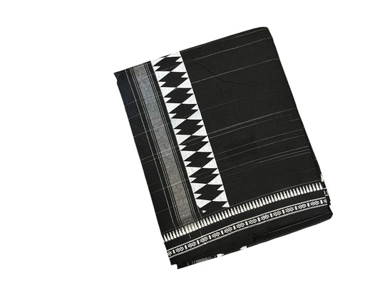 Southloom Black Printed Single Mundu / Otta Mundu / Lungi (South Indian Kerala Dhoti)